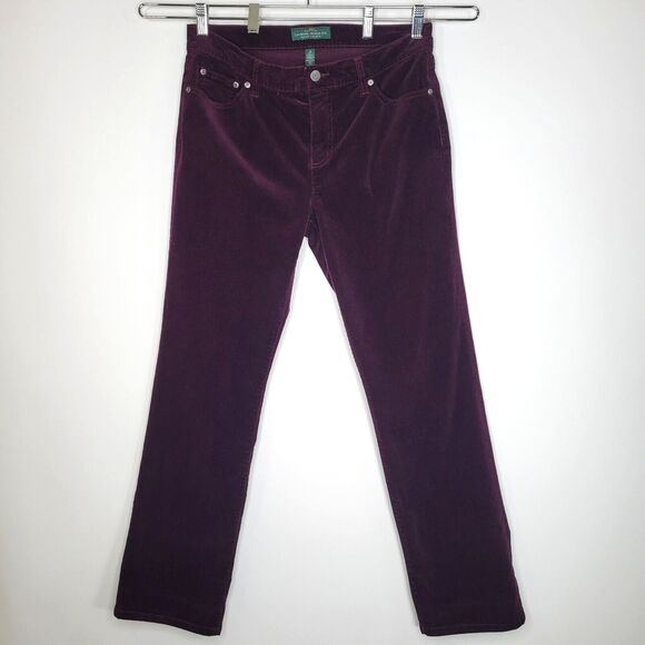 LRL RALPH LAUREN Purple Corduroy Size 10 Classic Straight Narrow Wale - Picture 3 of 11